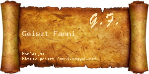 Geiszt Fanni névjegykártya