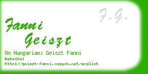 fanni geiszt business card